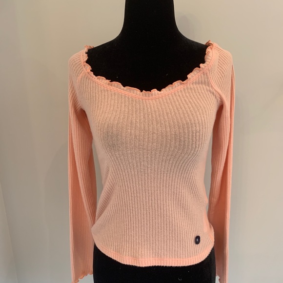 Salmon Coloured Long Sleeved Top - Picture 1 of 2